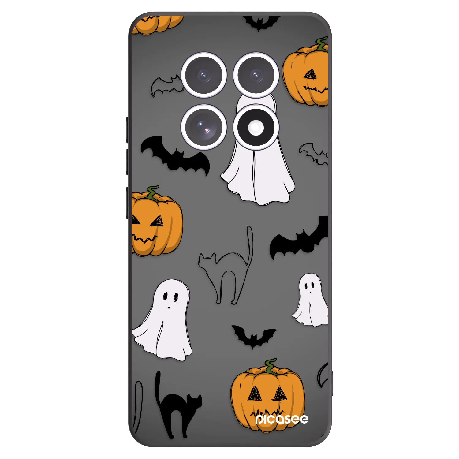 Picasee silikonowe czarne etui na Xiaomi Redmi Note 15 4G - Spooky crew