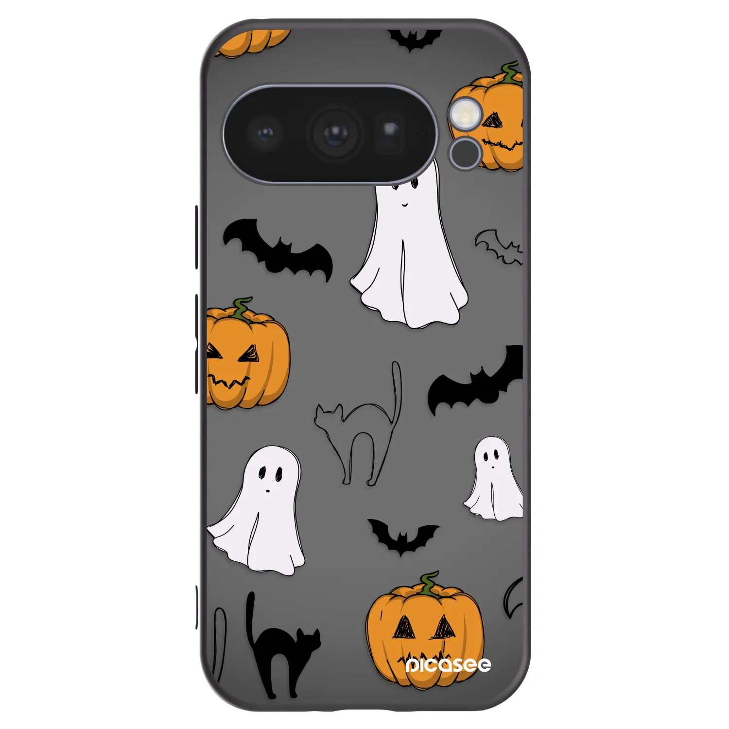 Picasee silikonowe czarne etui na Google Pixel 10 Pro - Spooky crew