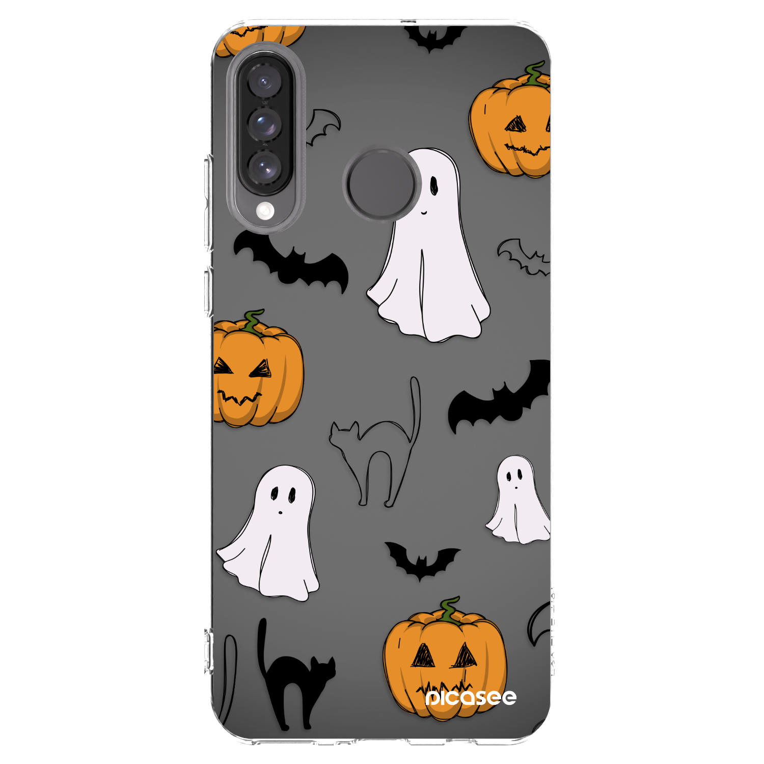 Picasee silikonowe przeźroczyste etui na Huawei P30 Lite - Spooky crew