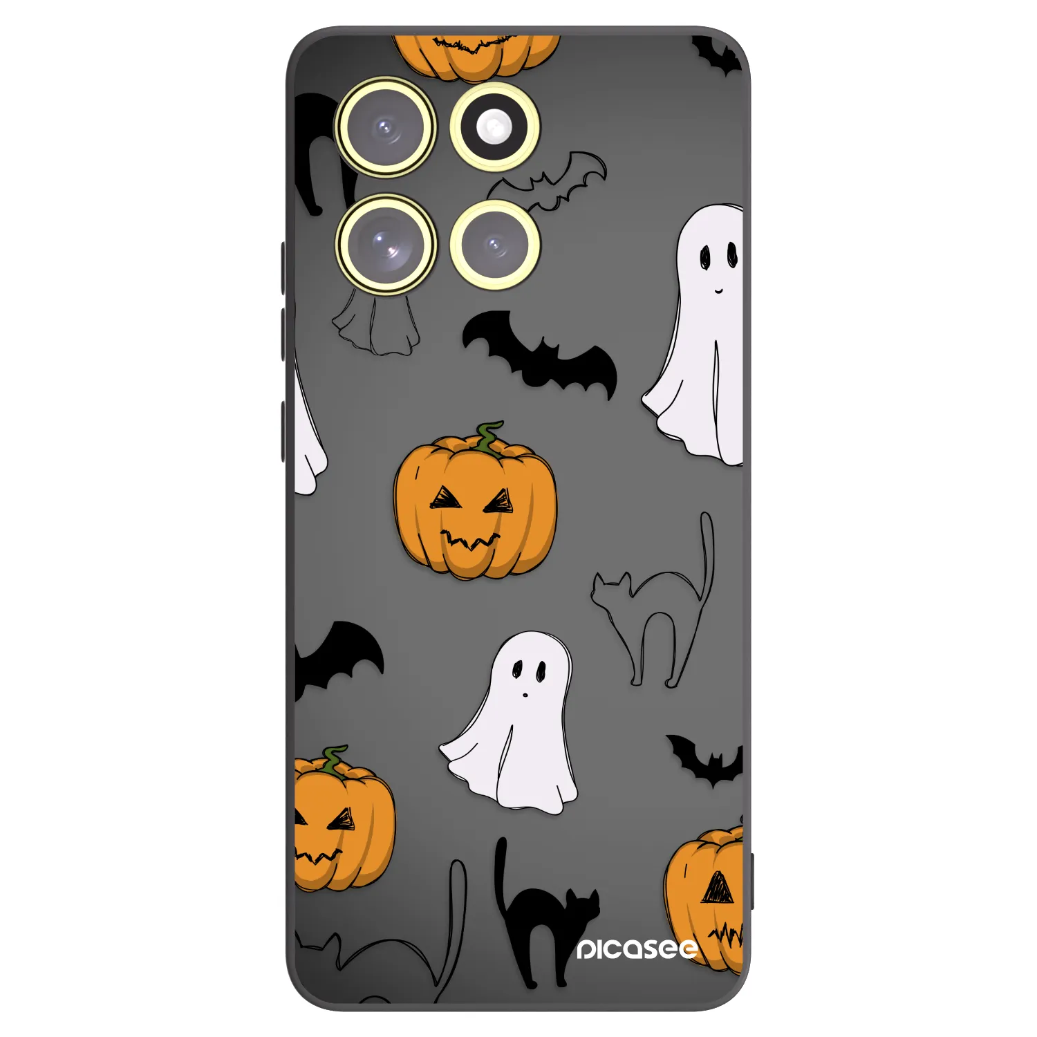Picasee silikonowe czarne etui na Motorola Moto G86 Power 5G - Spooky crew
