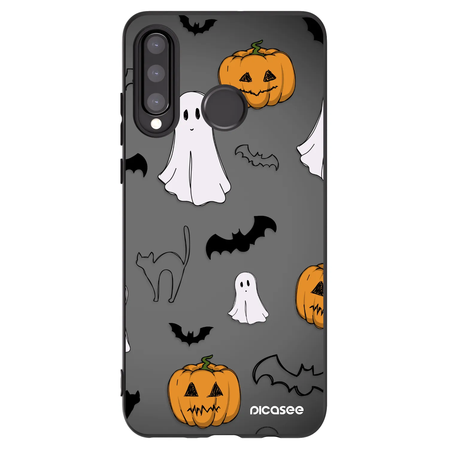 Picasee silikonowe czarne etui na Huawei P30 Lite - Spooky crew