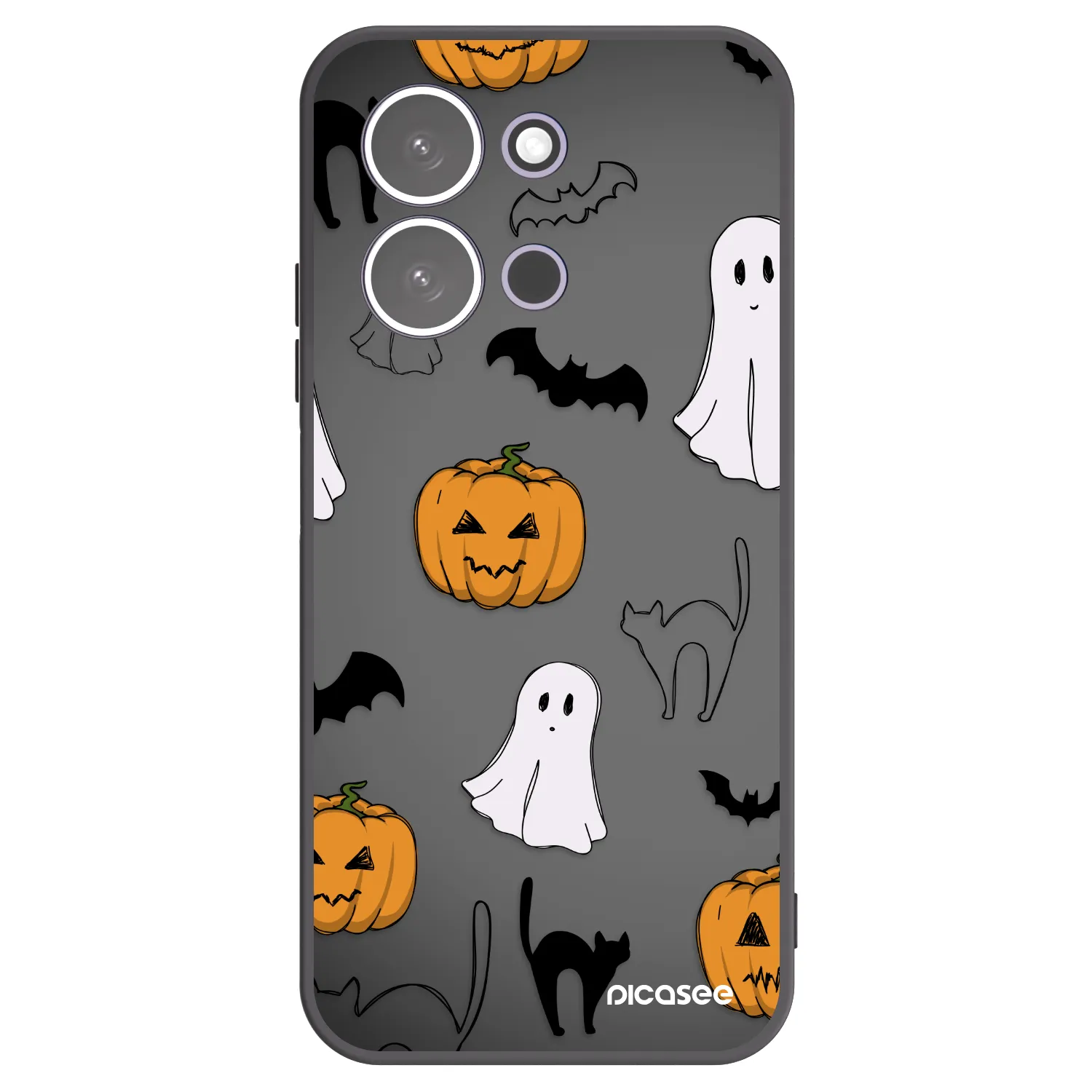 Picasee silikonowe czarne etui na Xiaomi Redmi 15C 5G - Spooky crew
