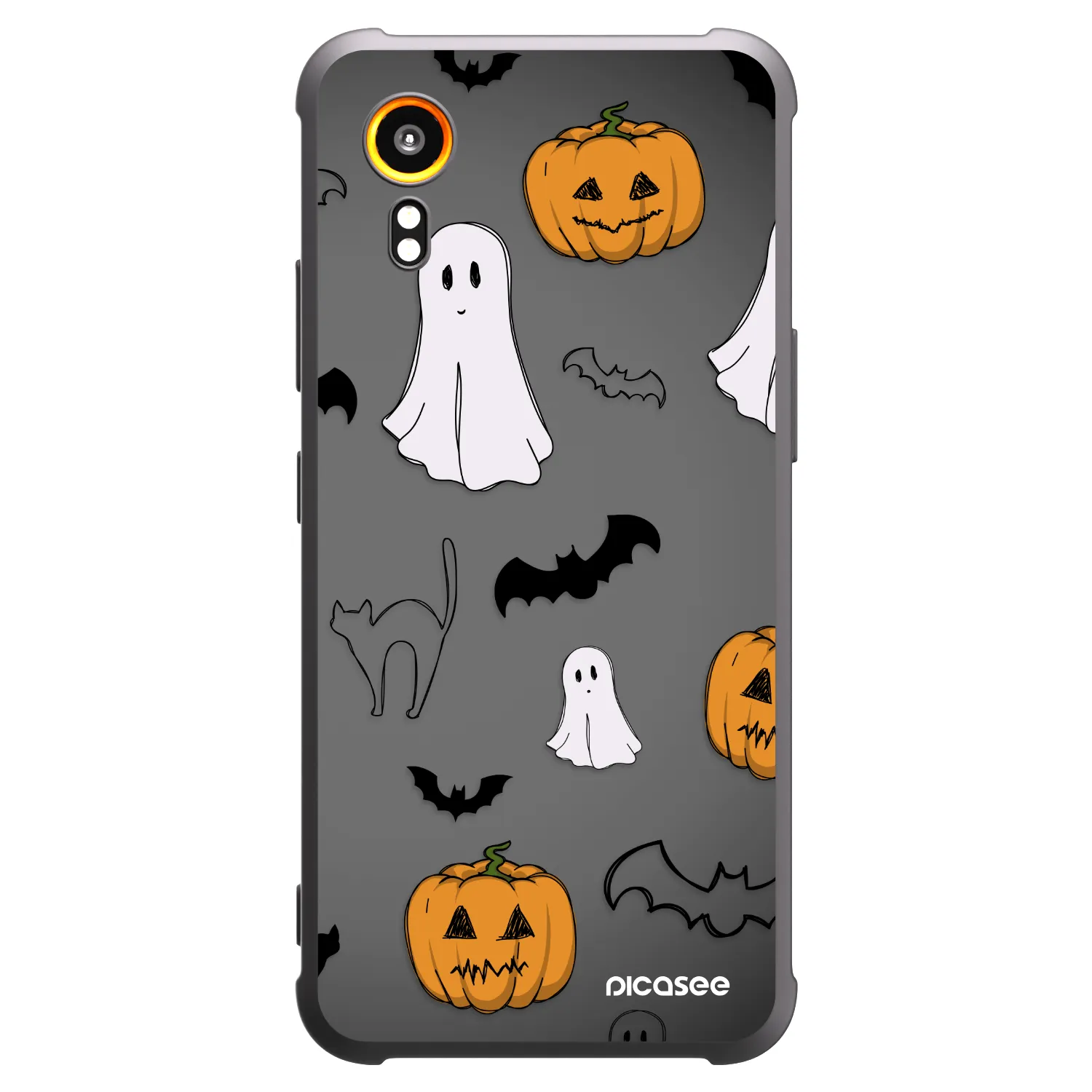 Picasee silikonowe czarne etui na Samsung Galaxy XCover 7 - Spooky crew
