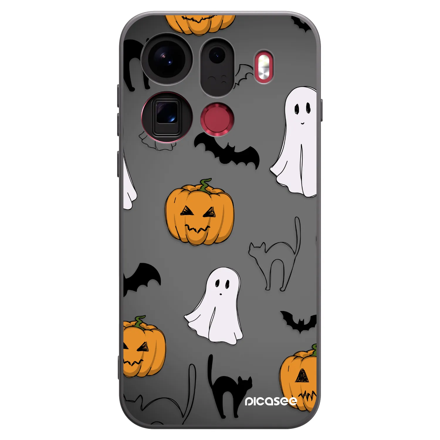 Picasee silikonowe czarne etui na OPPO Find X9 Pro - Spooky crew