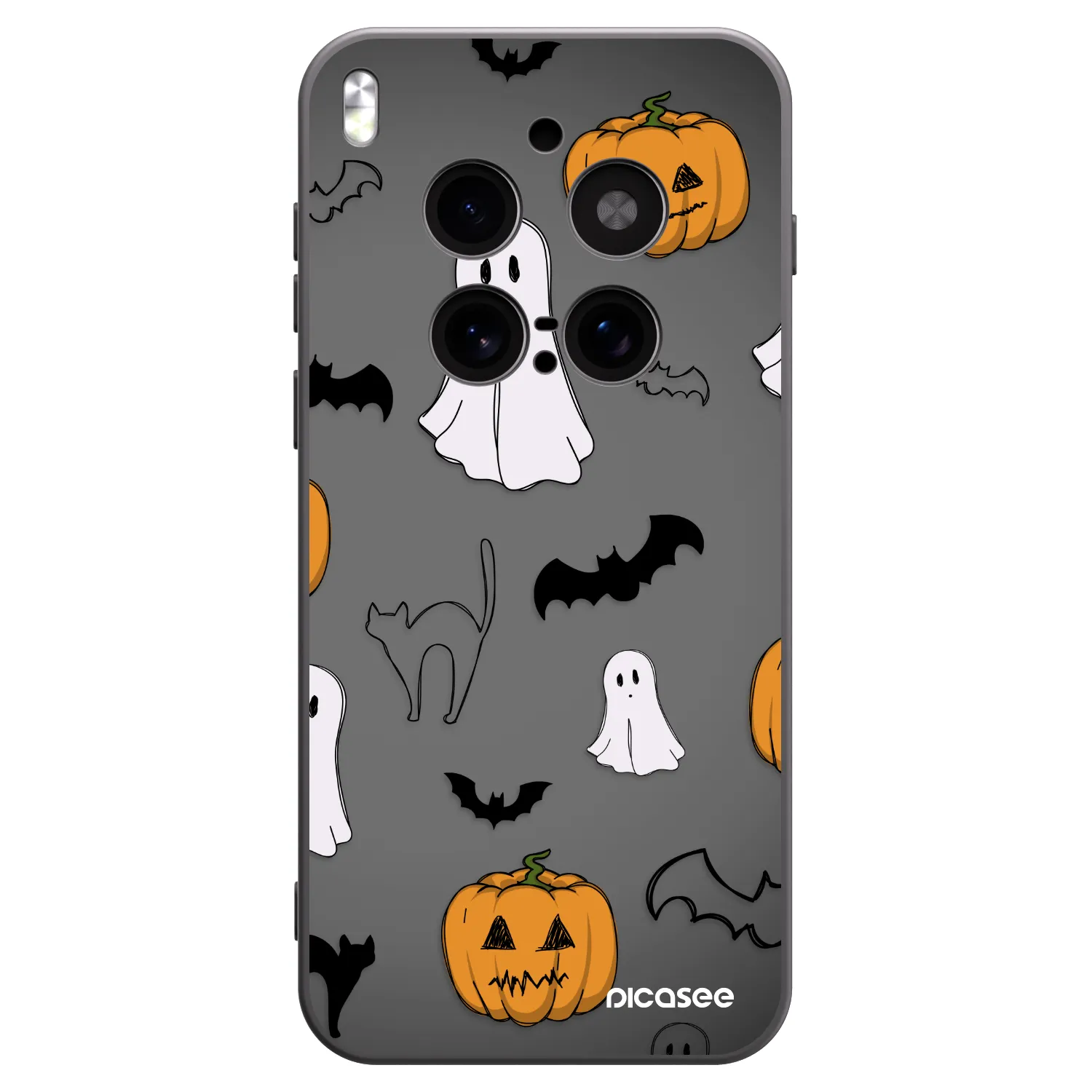 Picasee silikonowe czarne etui na Vivo X300 Pro - Spooky crew
