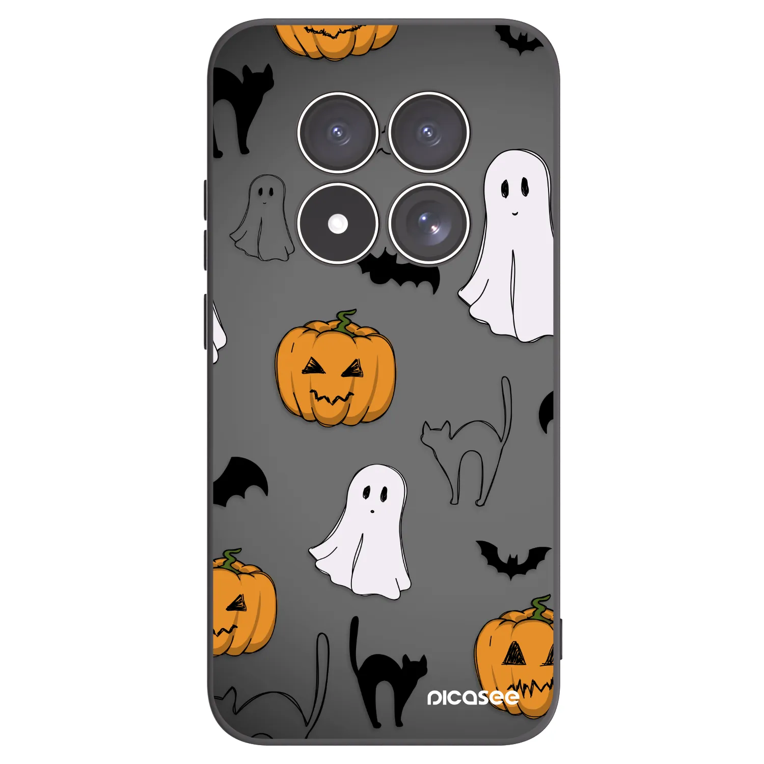 Picasee silikonowe czarne etui na Xiaomi Redmi Note 15 Pro 5G - Spooky crew