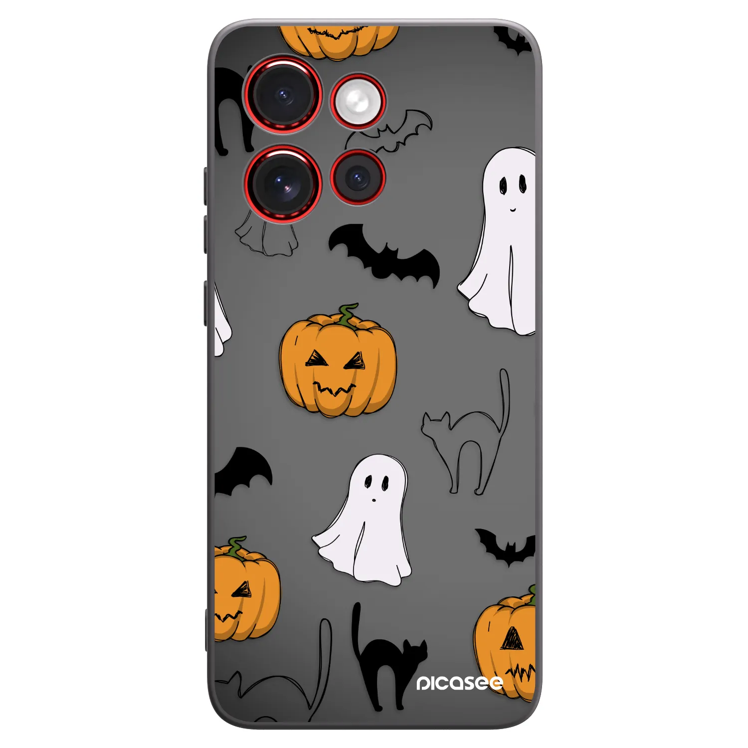 Picasee silikonowe czarne etui na Motorola Edge 60 Neo 5G - Spooky crew