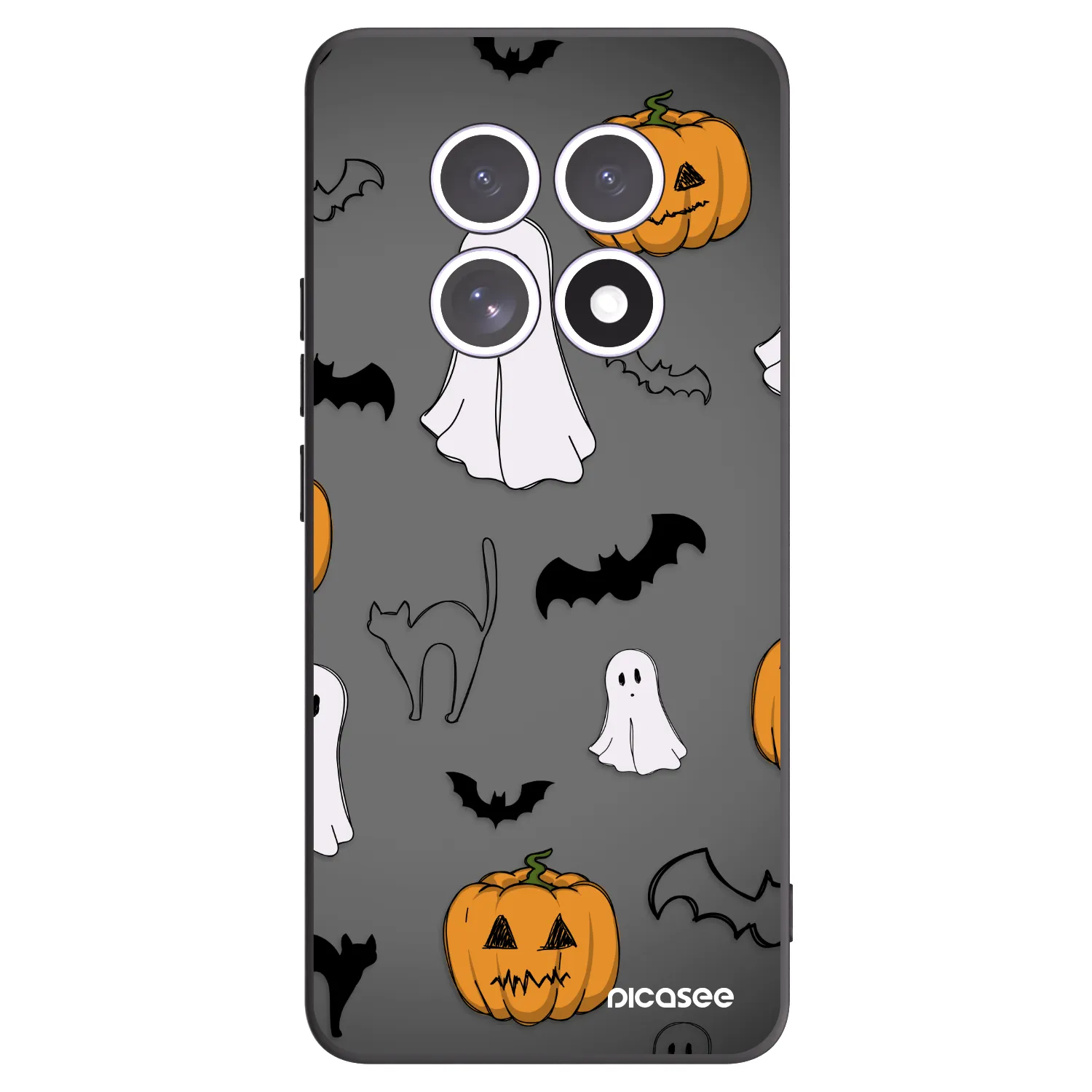 Picasee silikonowe czarne etui na Xiaomi Redmi Note 15 5G - Spooky crew