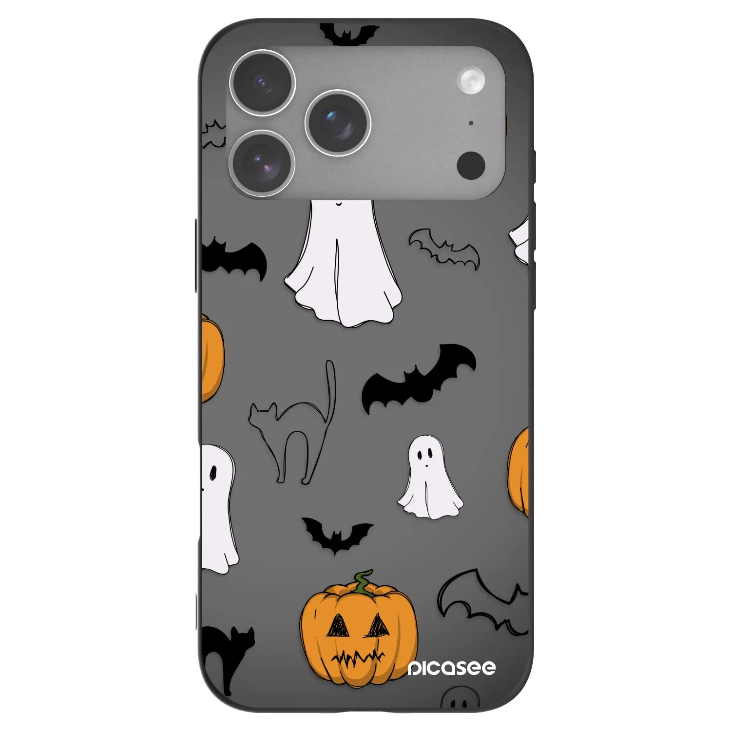 Picasee silikonowe czarne etui na Apple iPhone 18 Pro Max - Spooky crew