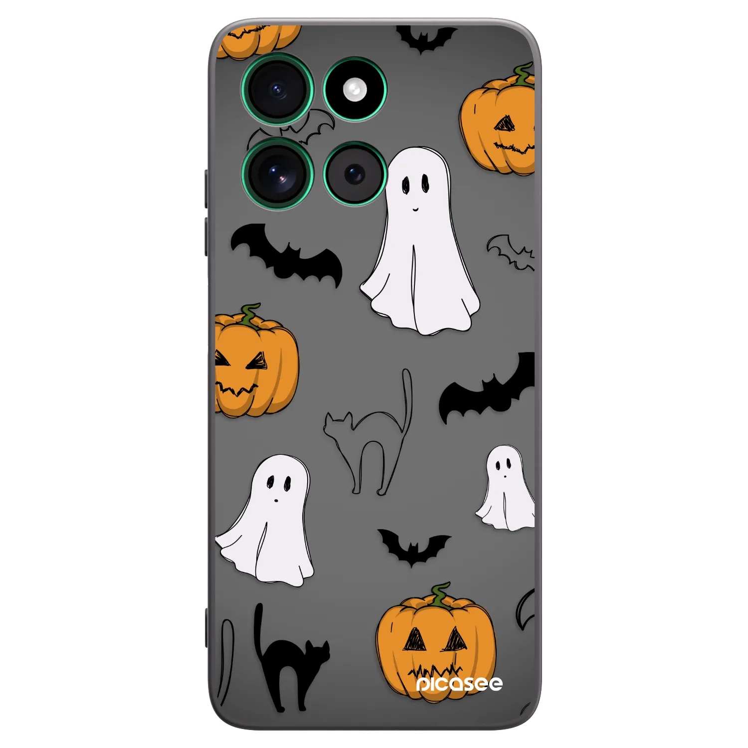 Picasee silikonowe czarne etui na Motorola Moto G57 Power - Spooky crew
