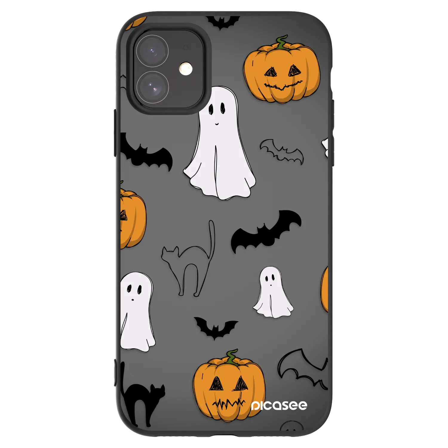 Picasee silikonowe czarne etui na Apple iPhone 11 - Spooky crew
