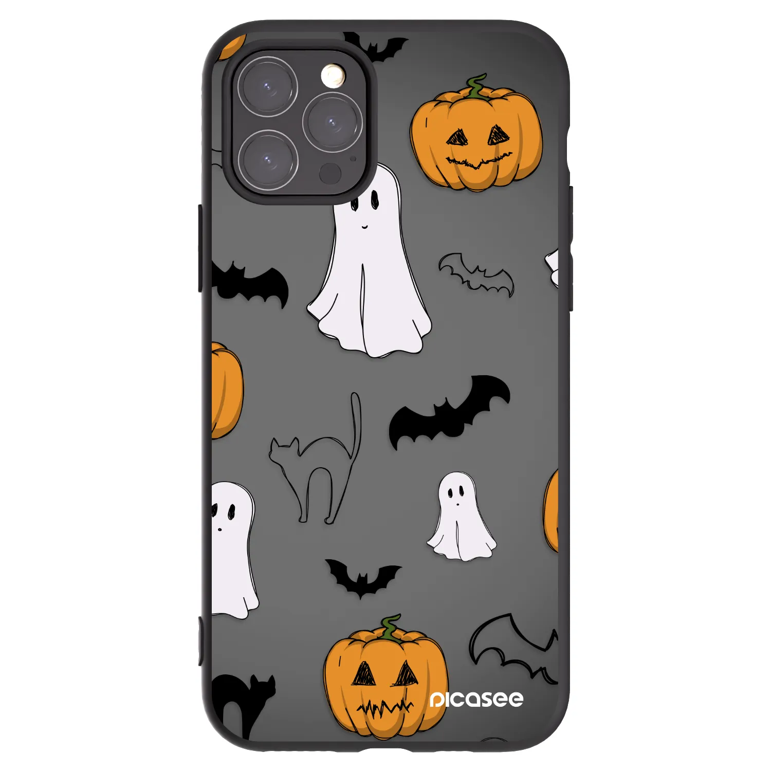 Picasee silikonowe czarne etui na Apple iPhone 11 Pro - Spooky crew