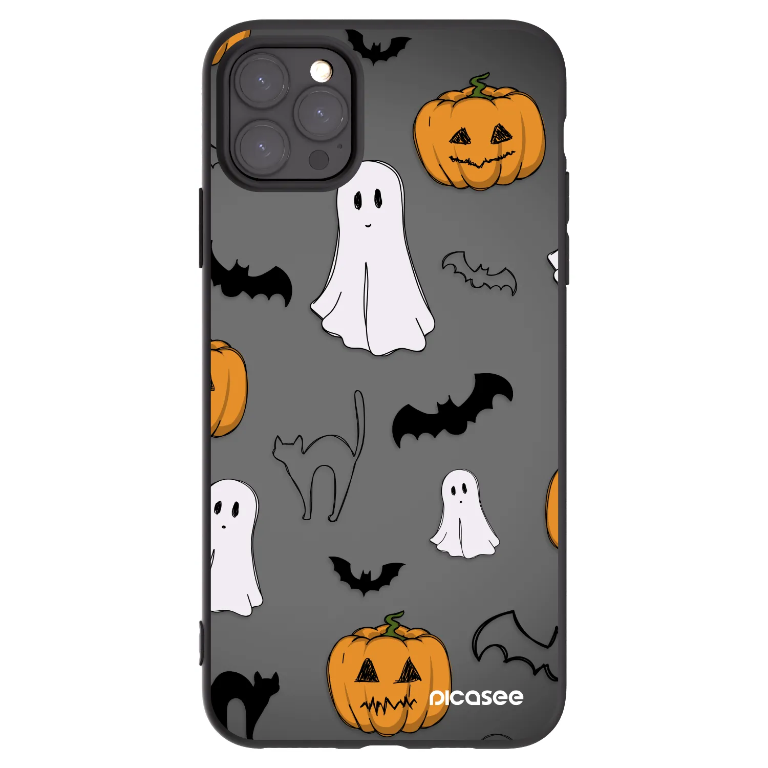 Picasee silikonowe czarne etui na Apple iPhone 11 Pro Max - Spooky crew