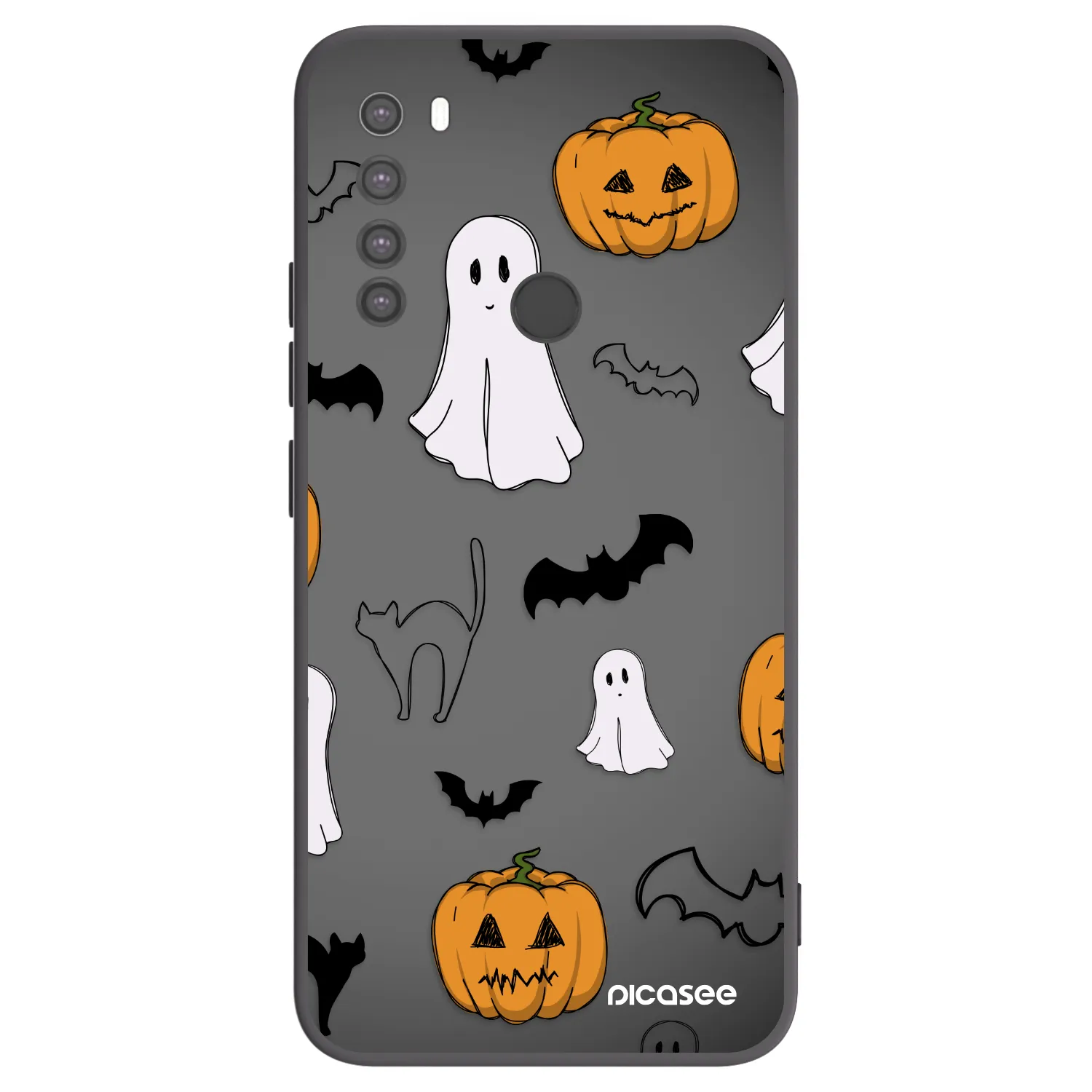 Picasee silikonowe czarne etui na Xiaomi Redmi Note 8 - Spooky crew