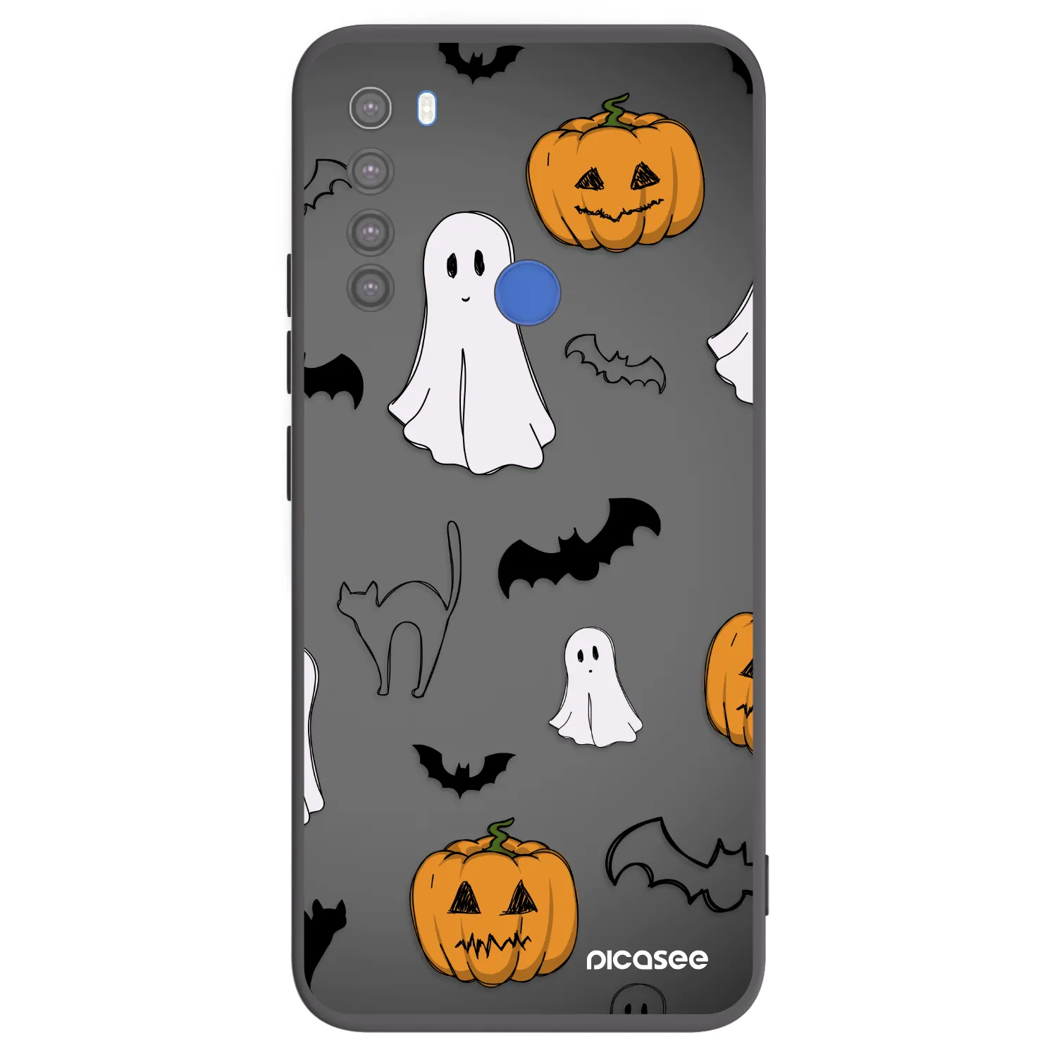 Picasee silikonowe czarne etui na Xiaomi Redmi Note 8T - Spooky crew