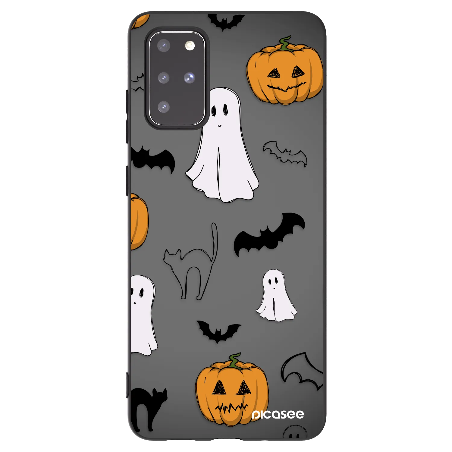 Picasee silikonowe czarne etui na Samsung Galaxy S20+ G985F - Spooky crew