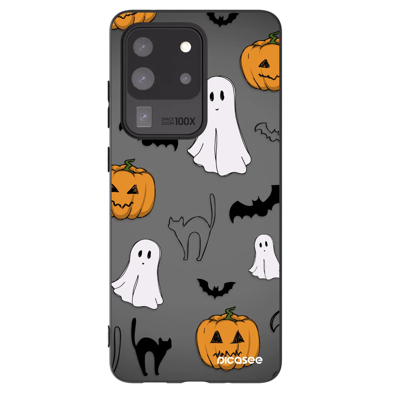 Picasee silikonowe czarne etui na Samsung Galaxy S20 Ultra 5G G988F - Spooky crew