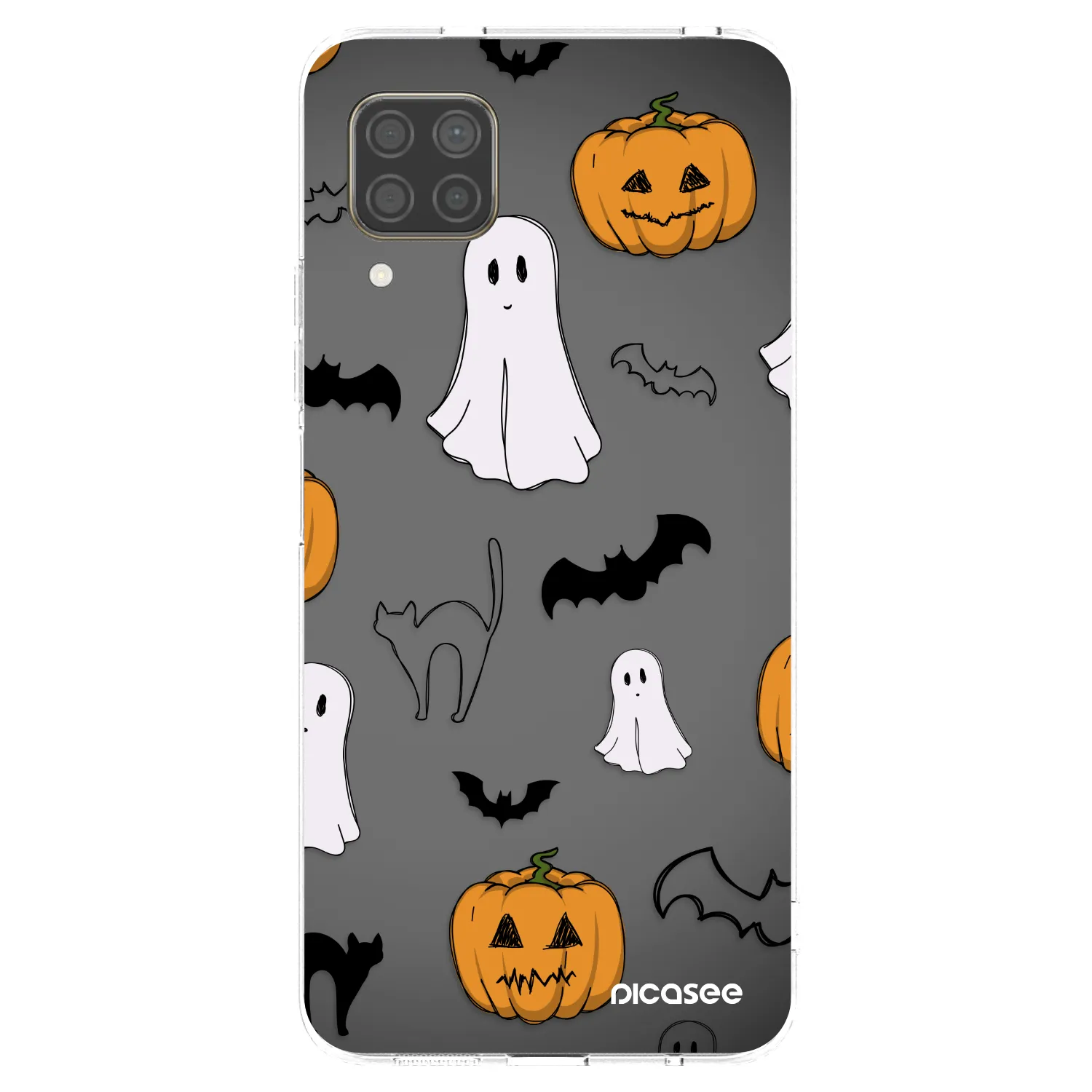 Picasee silikonowe przeźroczyste etui na Huawei P40 Lite - Spooky crew