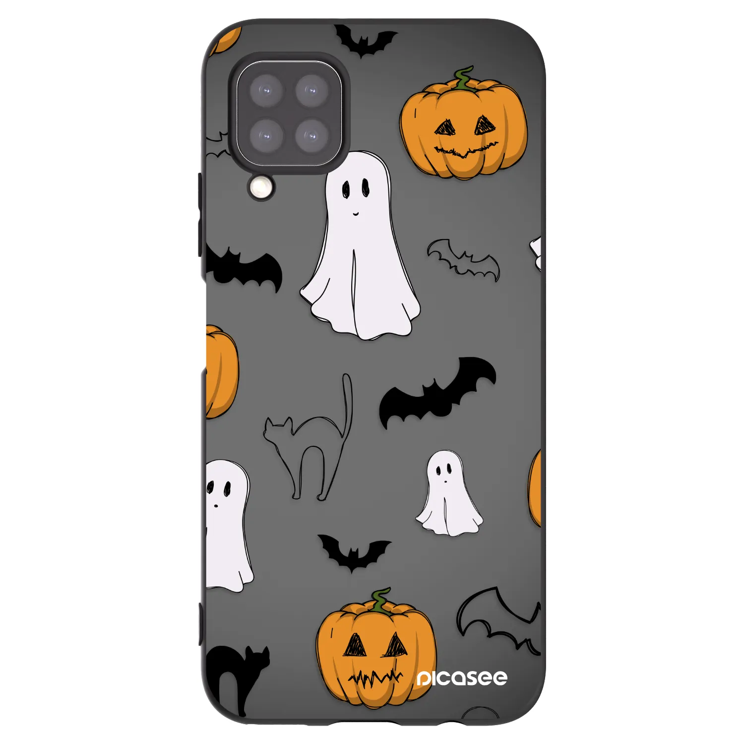Picasee silikonowe czarne etui na Huawei P40 Lite - Spooky crew