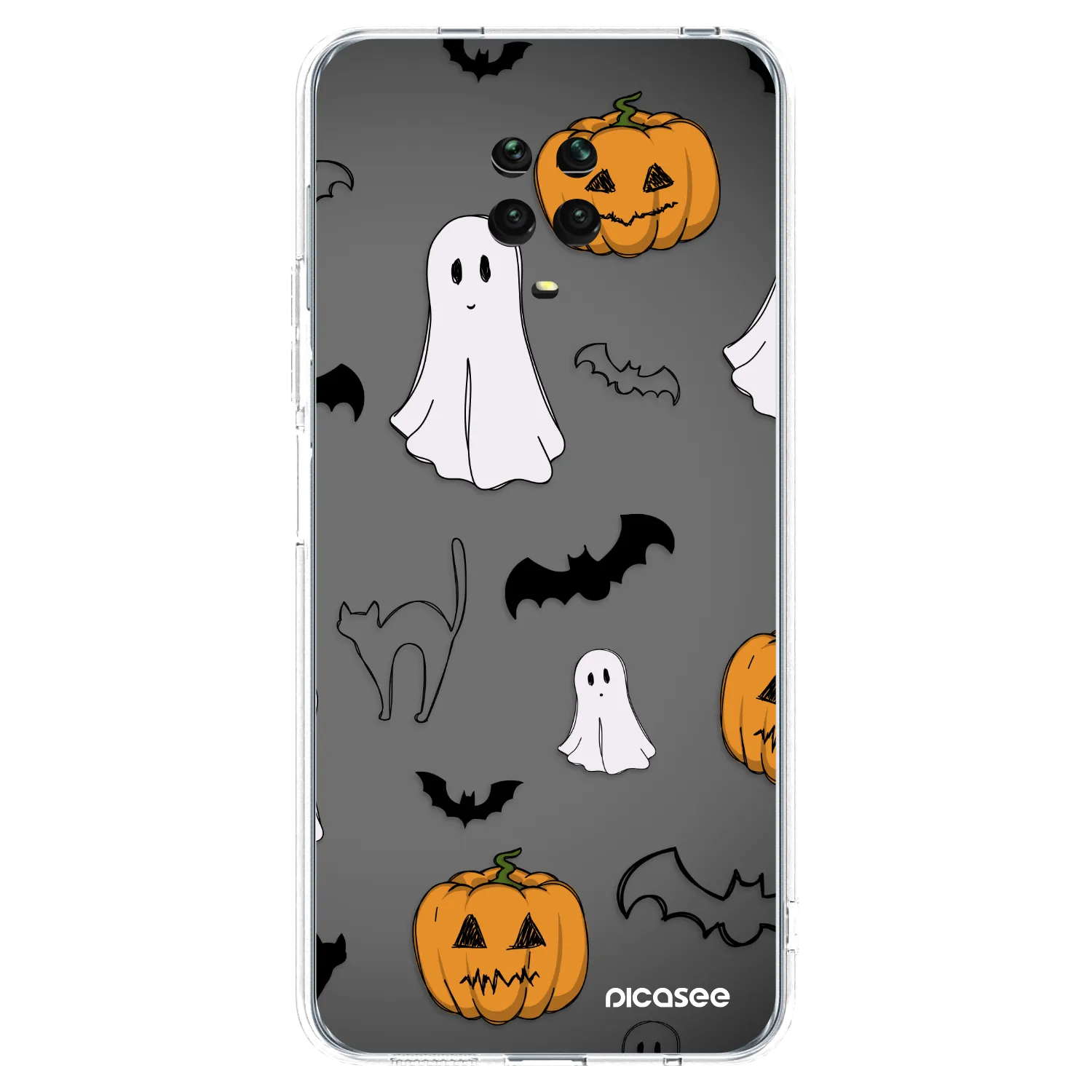 Picasee silikonowe przeźroczyste etui na Xiaomi Redmi Note 9 Pro - Spooky crew
