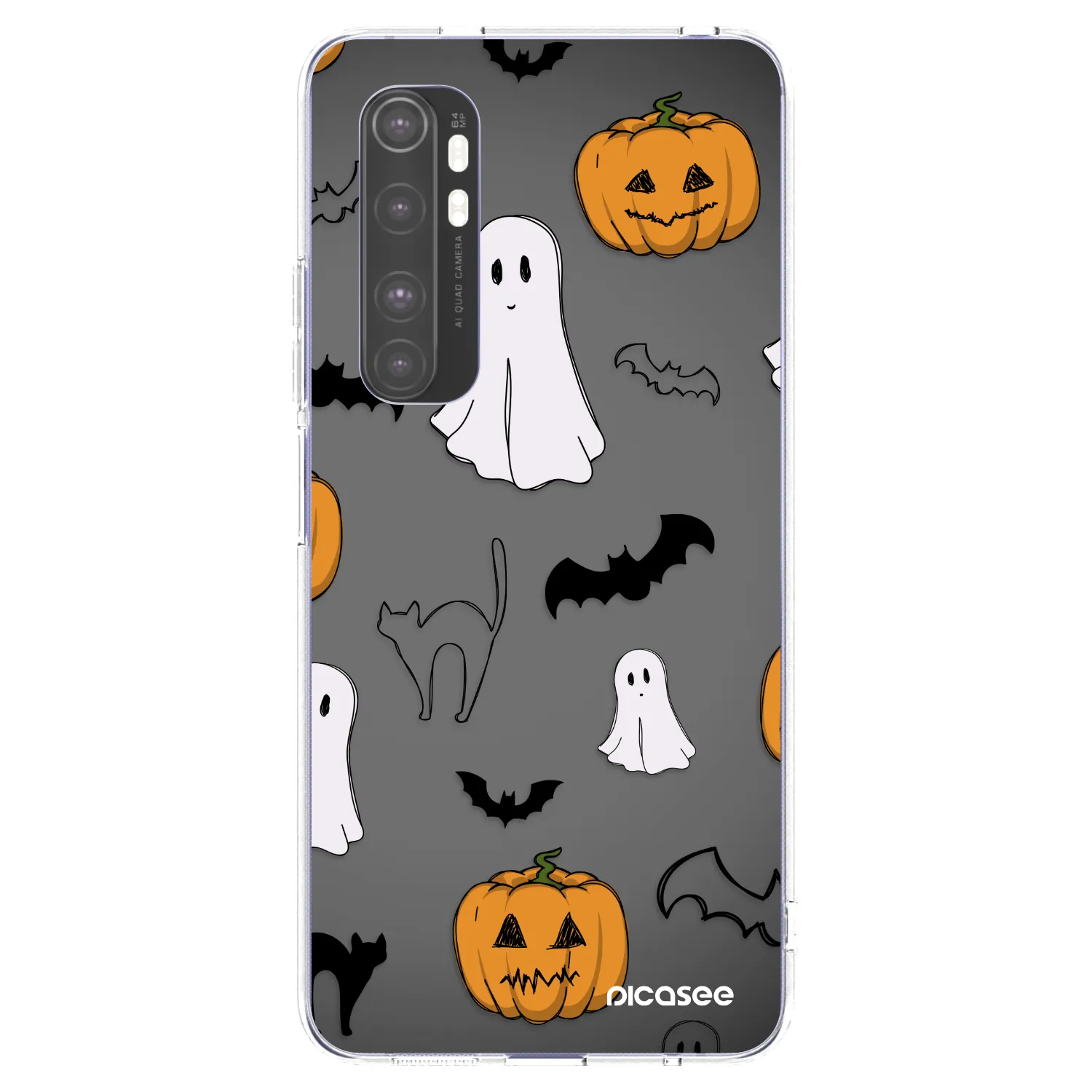 Picasee silikonowe przeźroczyste etui na Xiaomi Mi Note 10 Lite - Spooky crew