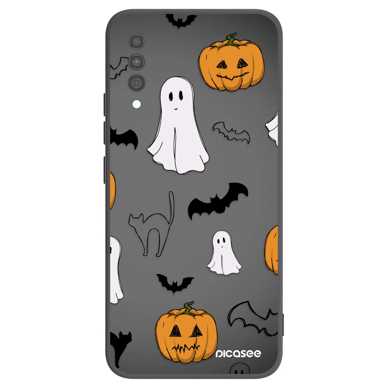 Picasee silikonowe czarne etui na Samsung Galaxy A30s A307F - Spooky crew