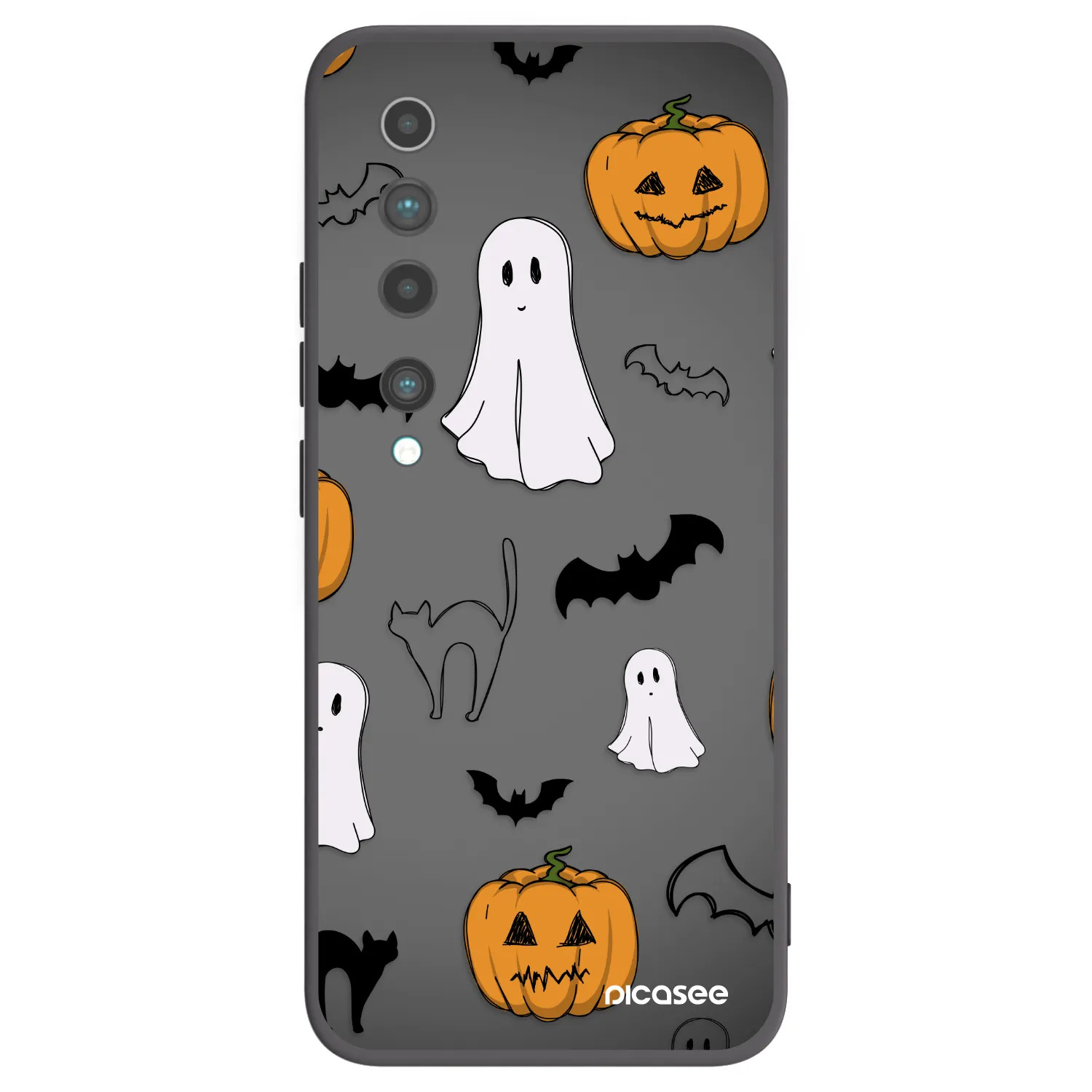Picasee silikonowe czarne etui na Xiaomi Mi 10 - Spooky crew