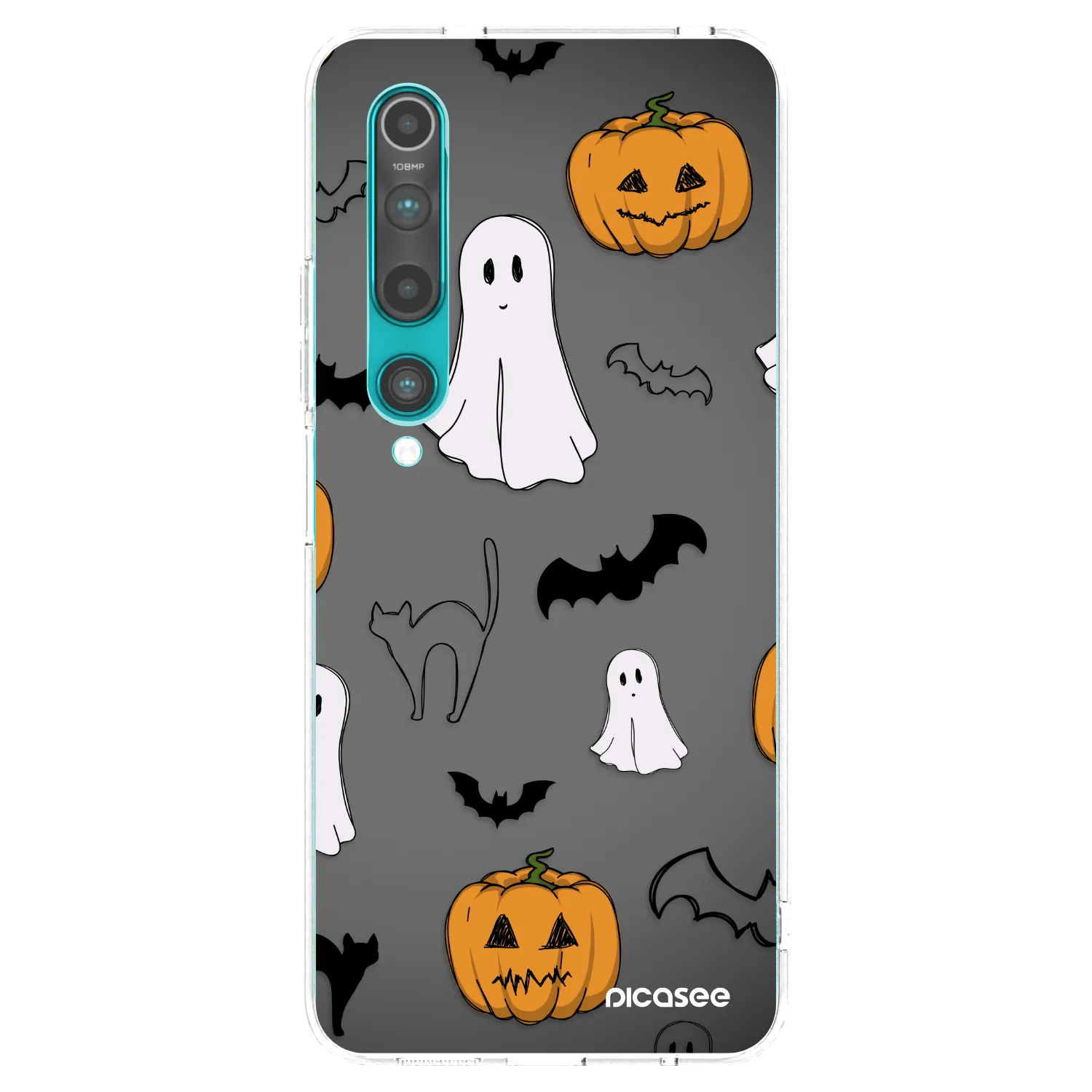 Picasee silikonowe przeźroczyste etui na Xiaomi Mi 10 - Spooky crew
