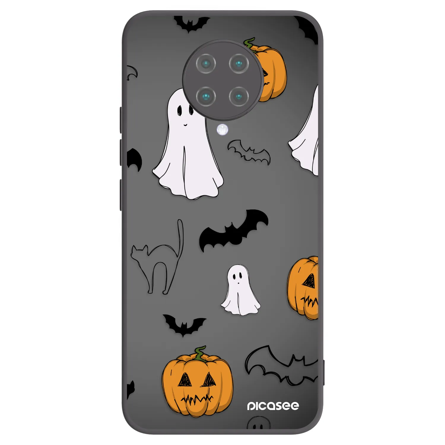 Picasee silikonowe czarne etui na Xiaomi Poco F2 Pro - Spooky crew