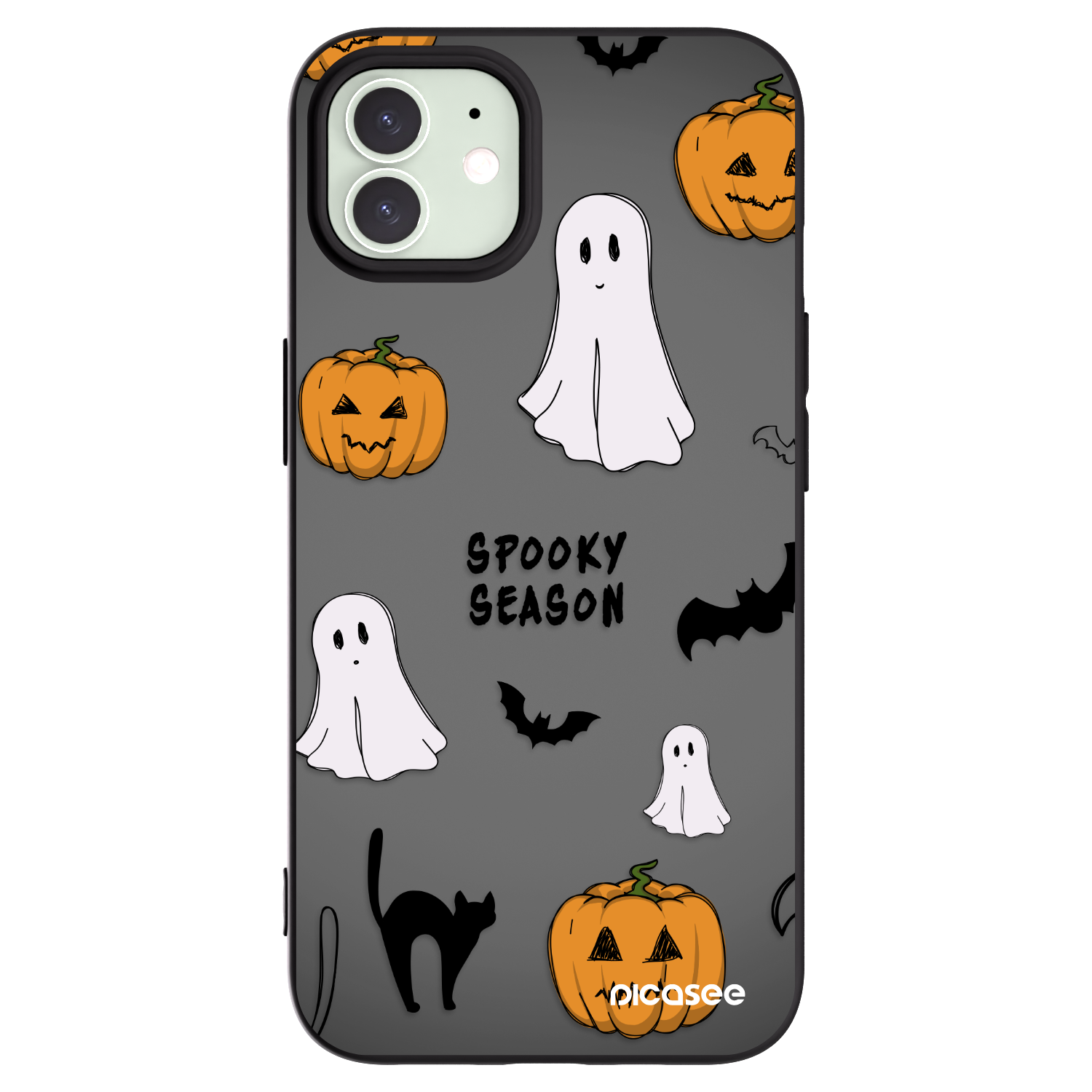 Picasee silikonowe czarne etui na Apple iPhone 12 - Spooky season 2