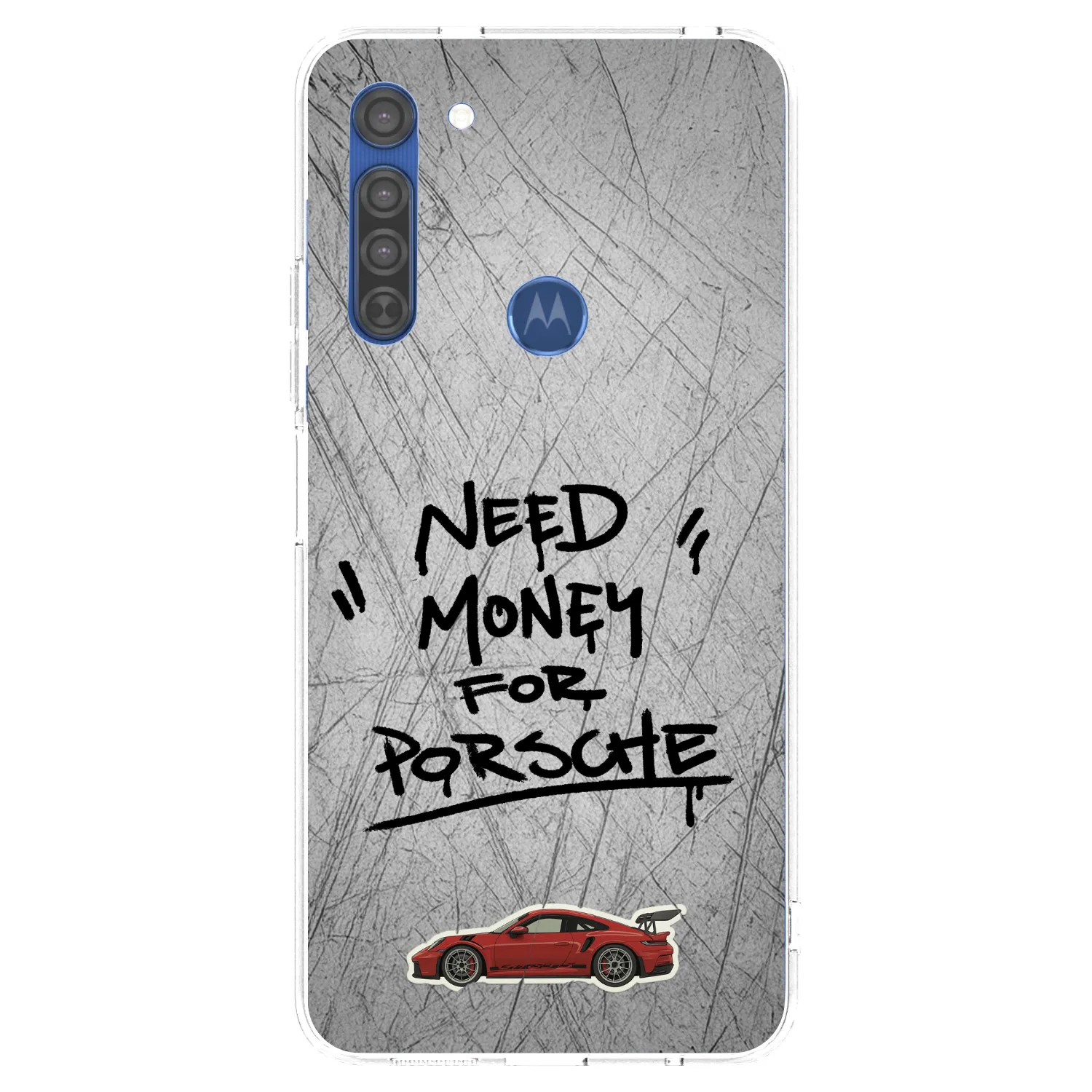 Picasee silikonowe przeźroczyste etui na Motorola Moto G8 - Grey Drift