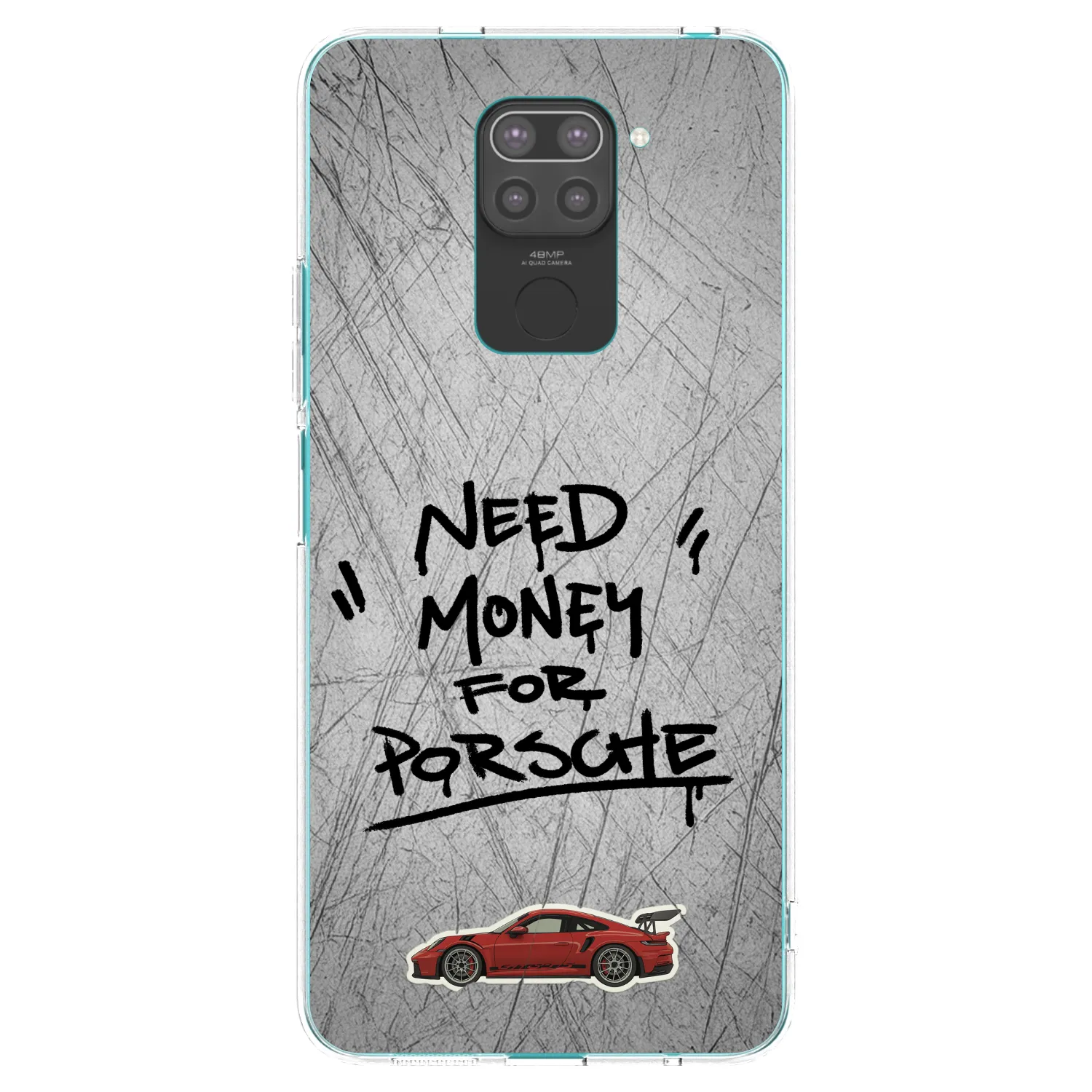 Picasee silikonowe czarne etui na Xiaomi Redmi Note 9 - Grey Drift