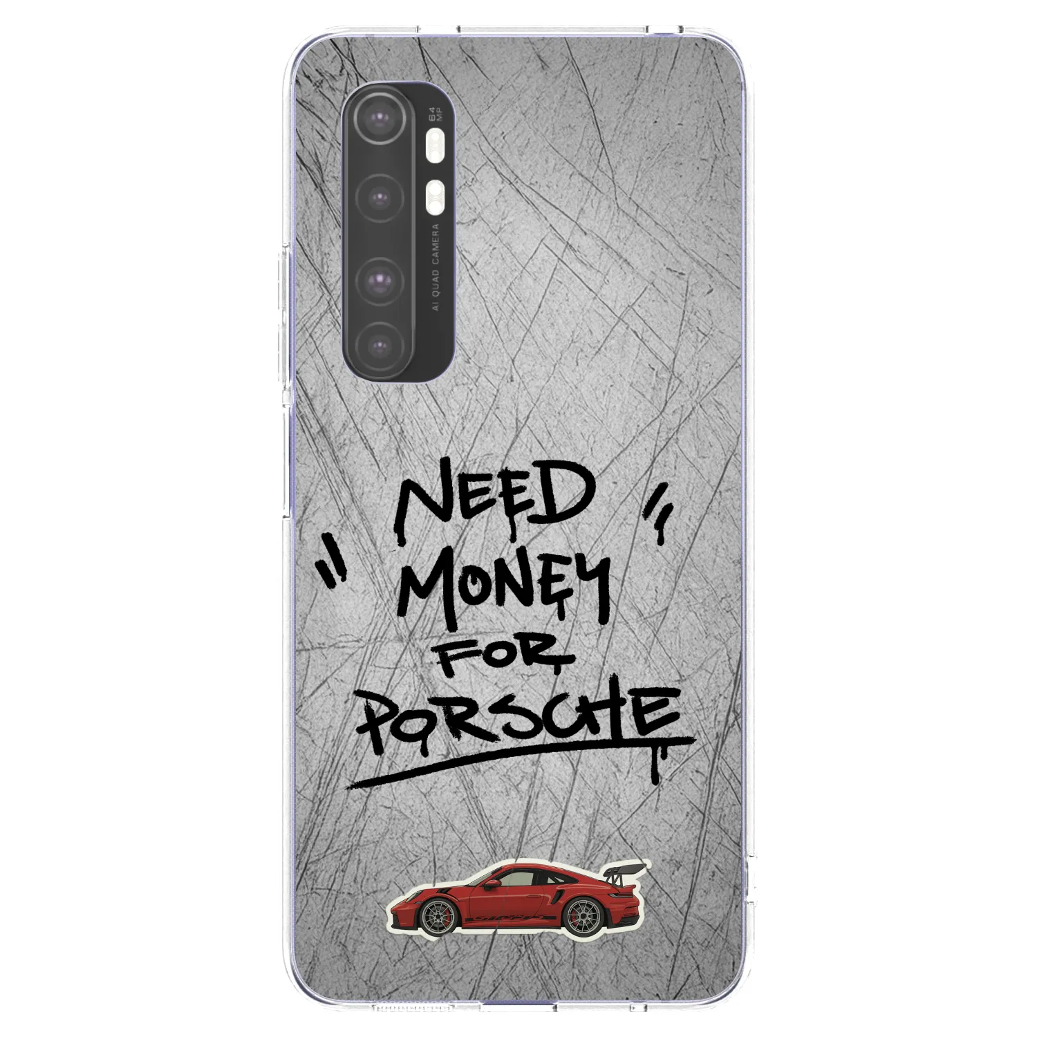 Picasee silikonowe przeźroczyste etui na Xiaomi Mi Note 10 Lite - Grey Drift