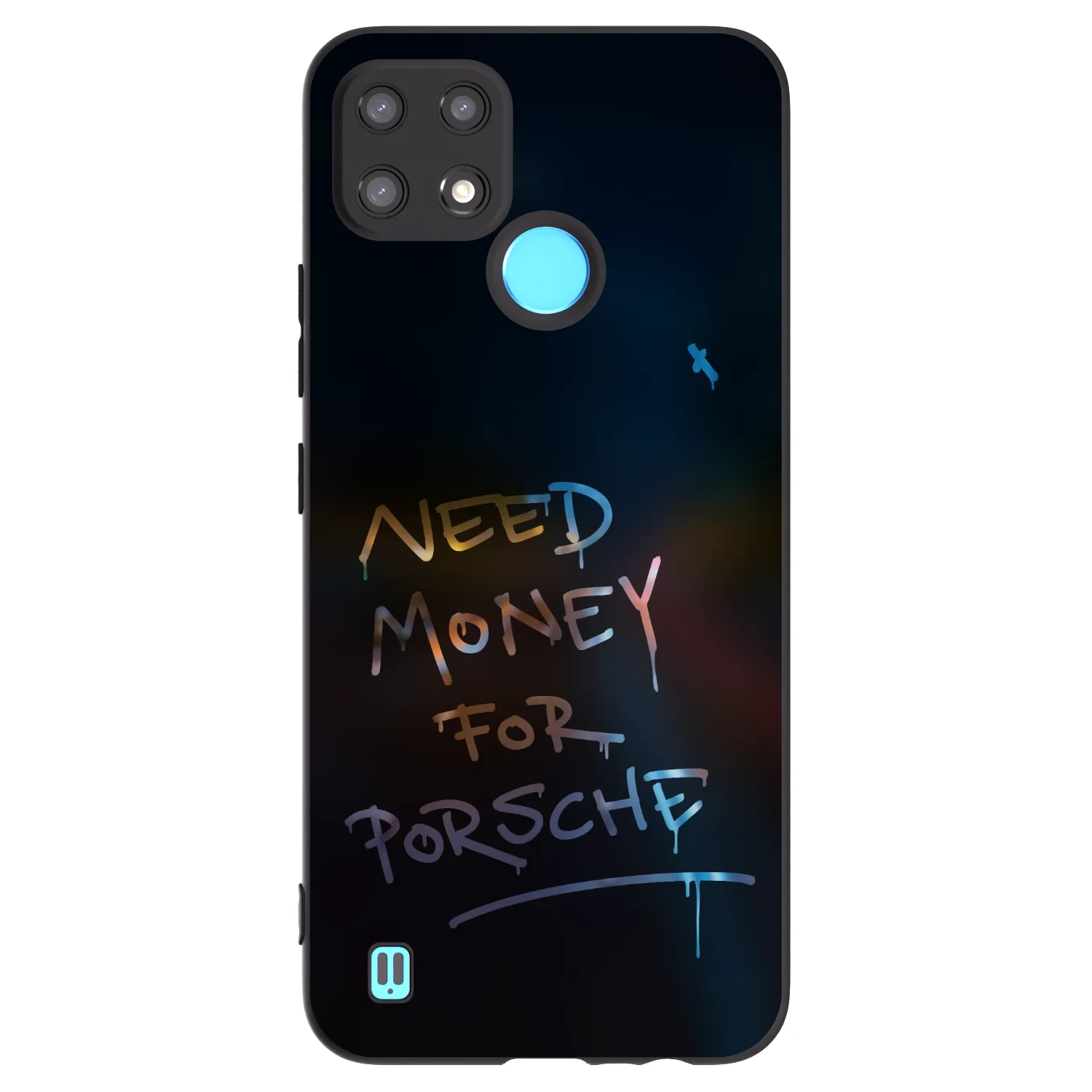 Picasee silikonowe czarne etui na Realme C21 - Neon Nights