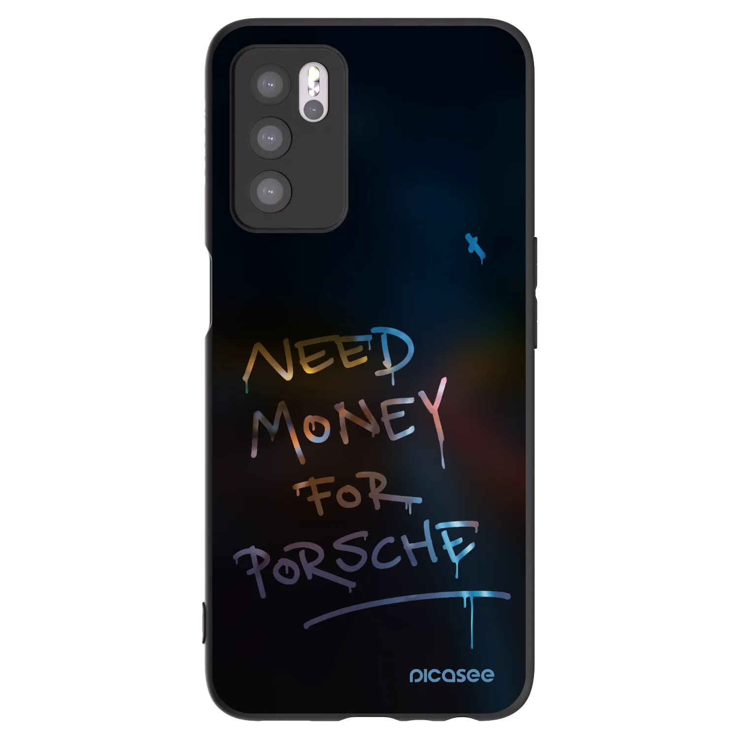 Picasee silikonowe czarne etui na OPPO A16s - Neon Nights