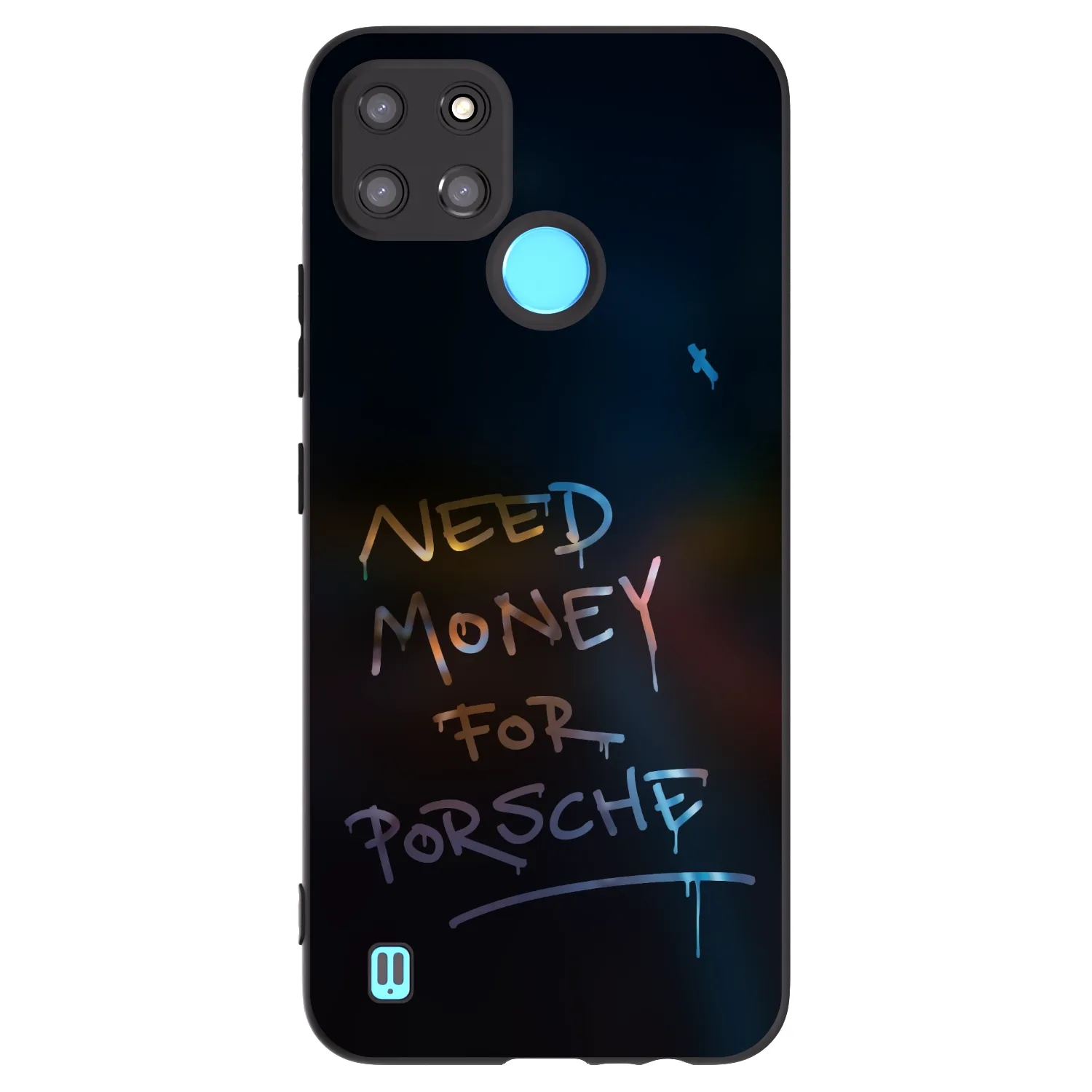 Picasee silikonowe czarne etui na Realme C21Y - Neon Nights
