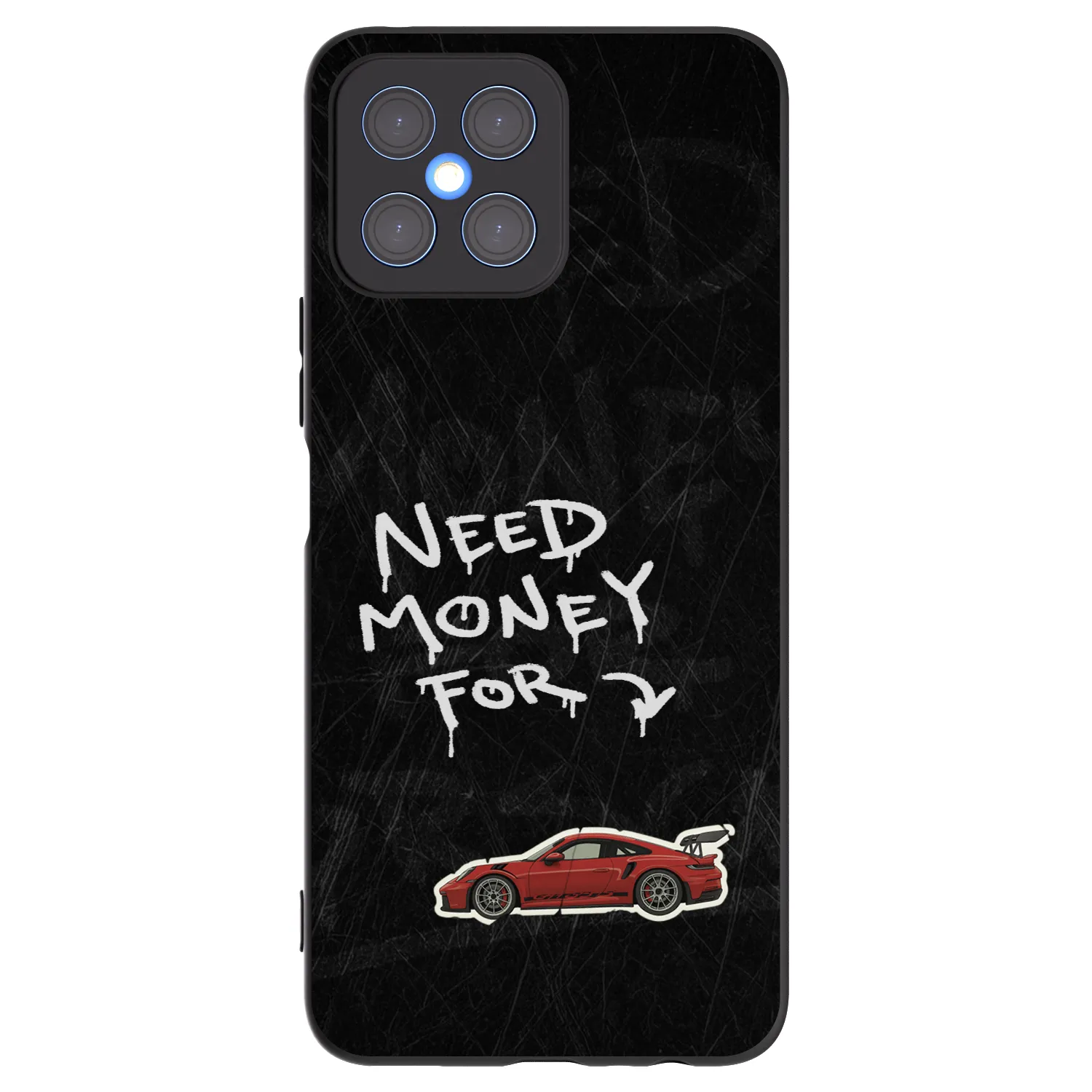 Picasee silikonowe czarne etui na Honor X8 4G - Track Mode