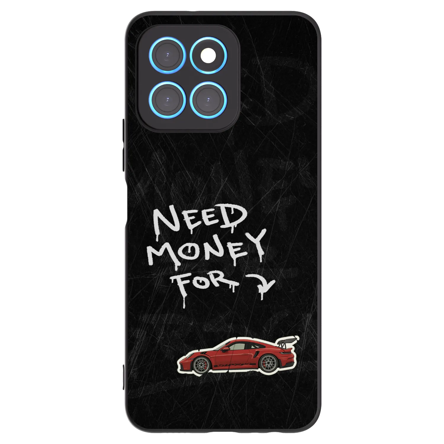 Picasee silikonowe czarne etui na Honor X8 5G - Track Mode