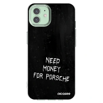Picasee silikonowe przeźroczyste etui na Apple iPhone 12 - Black Fuel