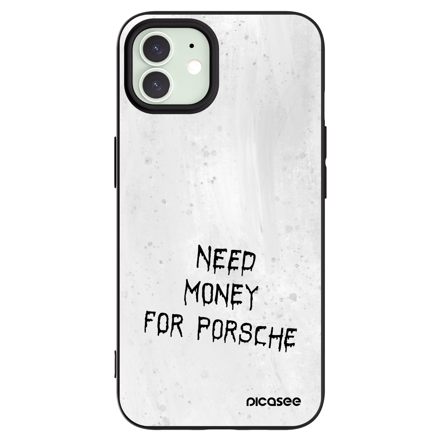 Picasee silikonowe czarne etui na Apple iPhone 12 - White Fuel