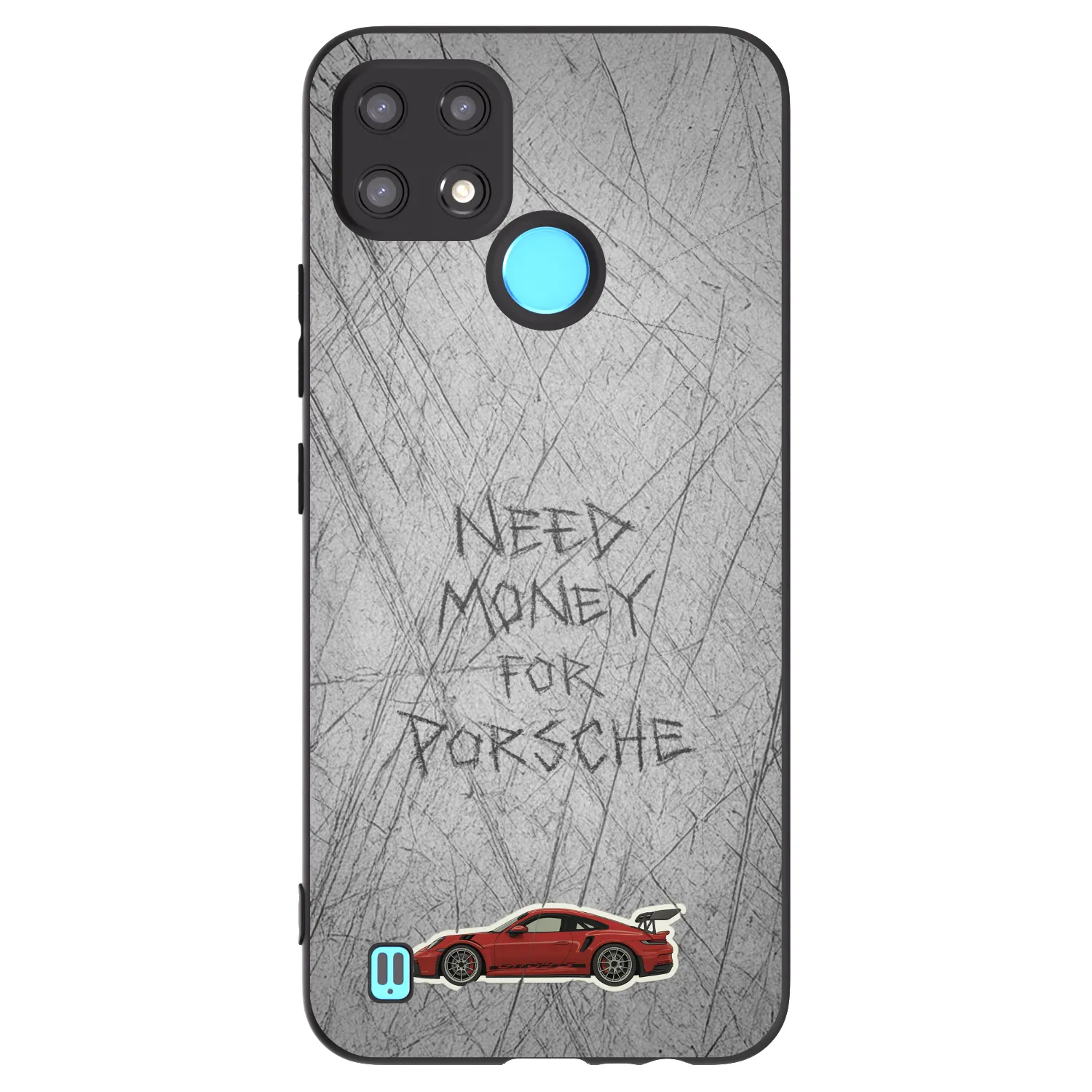 Picasee silikonowe czarne etui na Realme C21 - Garage Scratch