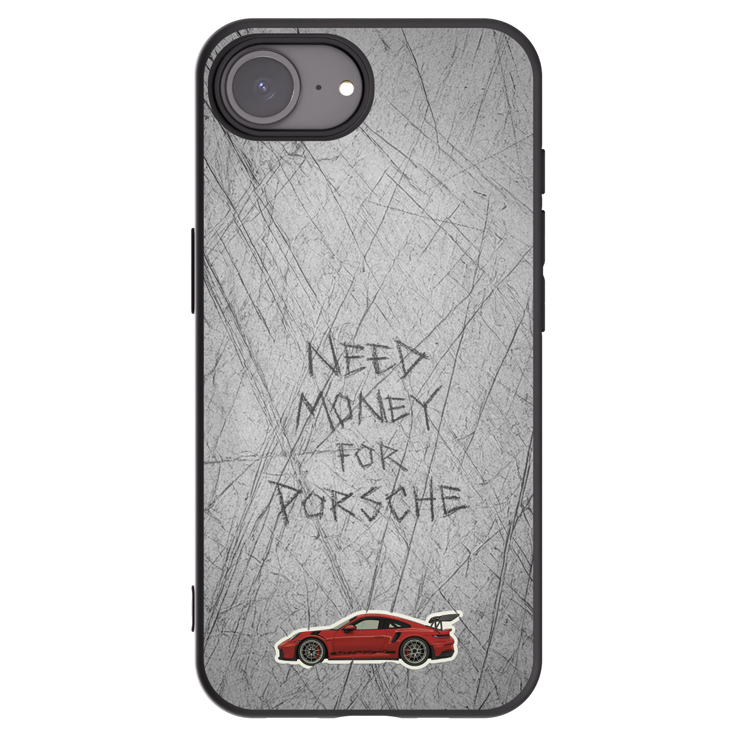 Picasee silikonowe czarne etui na Apple iPhone 16e - Garage Scratch