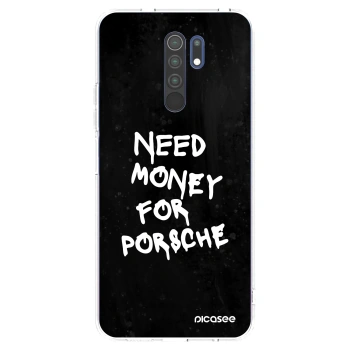 Picasee silikonowe przeźroczyste etui na Xiaomi Redmi 9 - Black Dollar