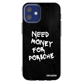 Picasee silikonowe przeźroczyste etui na Apple iPhone 12 mini - Black Dollar