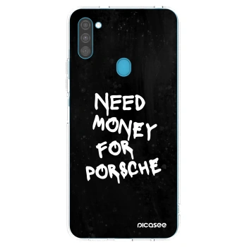 Picasee silikonowe przeźroczyste etui na Samsung Galaxy M11 - Black Dollar