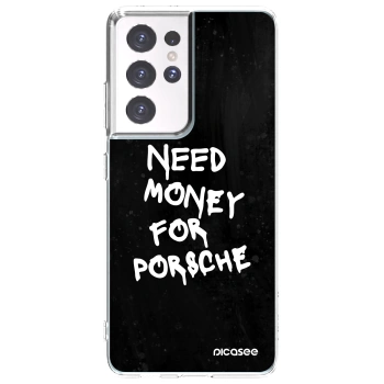 Picasee silikonowe przeźroczyste etui na Samsung Galaxy S21 Ultra 5G G998B - Black Dollar