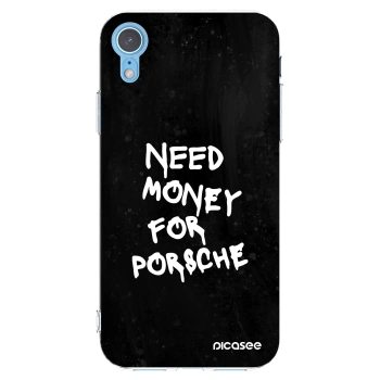 Picasee silikonowe przeźroczyste etui na Apple iPhone XR - Black Dollar