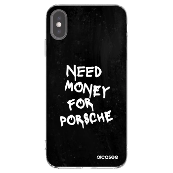 Picasee silikonowe przeźroczyste etui na Apple iPhone XS Max - Black Dollar