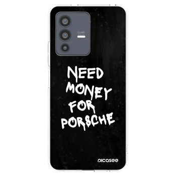 Picasee silikonowe przeźroczyste etui na Vivo V23 5G - Black Dollar