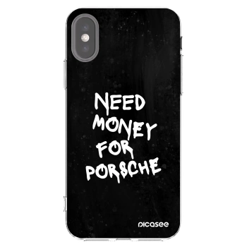 Picasee silikonowe przeźroczyste etui na Apple iPhone X/XS - Black Dollar